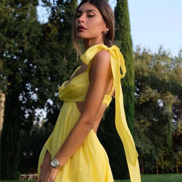 Zimmermann Dresses & Skirts - Zimmermann Sunshine Wild Botanica Bralette Open Back Linen Dress AU 0 US S